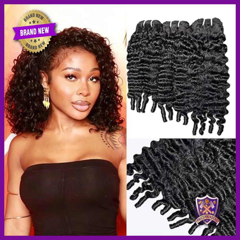 Human Hair Extensions 12-16 Inch 3c4a Water Wave Curly Bundles Sew-In